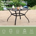 thumbnail image 5 of 37" Metal Steel Slat Patio Dining Table Square Backyard Bistro Table Outdoor Furniture Garden Table, 1.57” Umbrella Hole, Black, 5 of 8