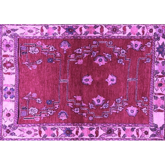 Ahgly Company Indoor Rectangle Persian Purple Traditional Area Rugs, 4' x 6'