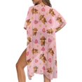 thumbnail image 5 of HELLHERO Little Cow Star Women's Swimsuit Coverups Polyester Short Sleeve Free Size Bathing Suit Cover Up for Wife, 5 of 6
