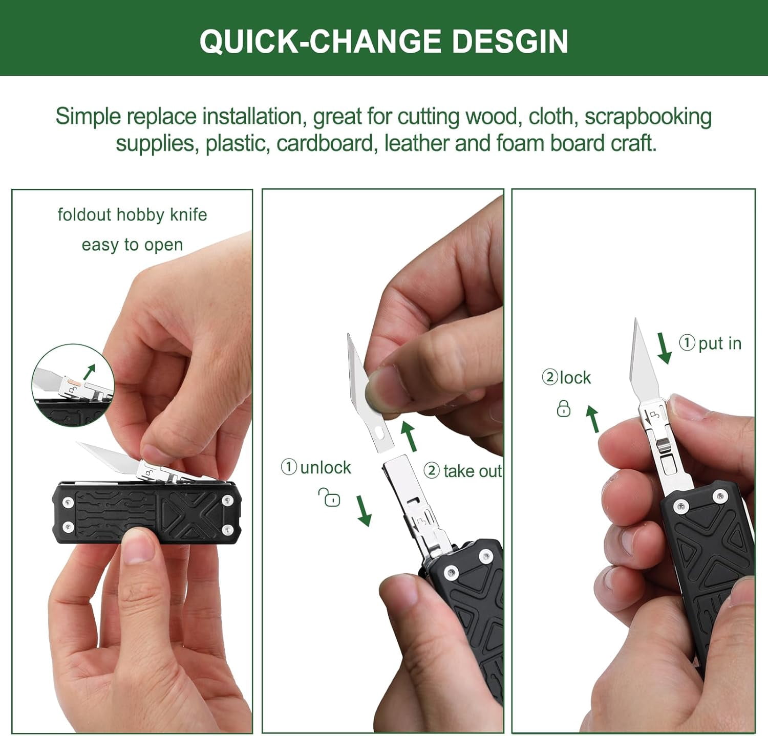 NexTool Pocket Tool E1, Multitools with Replaceable Folding Knife, Dual Head Screwdriver and Scissors