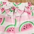 thumbnail image 6 of Children Outfit Letter Printing Girls Valentine's Day Romper Bodysuit Bowknot Watermelon Prints Shorts Headbands Outfits Party Featival Clothes For Child, 6 of 7