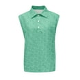 thumbnail image 2 of longantii Tank Tops for Men Oversized Distressed Washed Sleeveless Button Tees Comfy Polo Collared Pollover 2026 Loose Fit Gym Tees Green L, 2 of 4