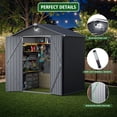 thumbnail image 2 of 6 ft. W x 8 ft. D Outdoor Metal Tool Storage Shed with Led Light & Air Vents, 2 of 10