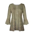 thumbnail image 4 of Dyegold Womens 3/4 Sleeve Tops Ladies Ladies 3/4 Length Sleeve Tops Womens Tops Plus Size Cotton Linen Fall Fashion 2023 ​Trendy Tunic Tops ​Dressy Blouses ​Free Shipping, 4 of 5