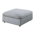 thumbnail image 2 of Joana Cocktail Ottoman- Light Gray Corduroy- Modular Square 39 Inch, 2 of 5