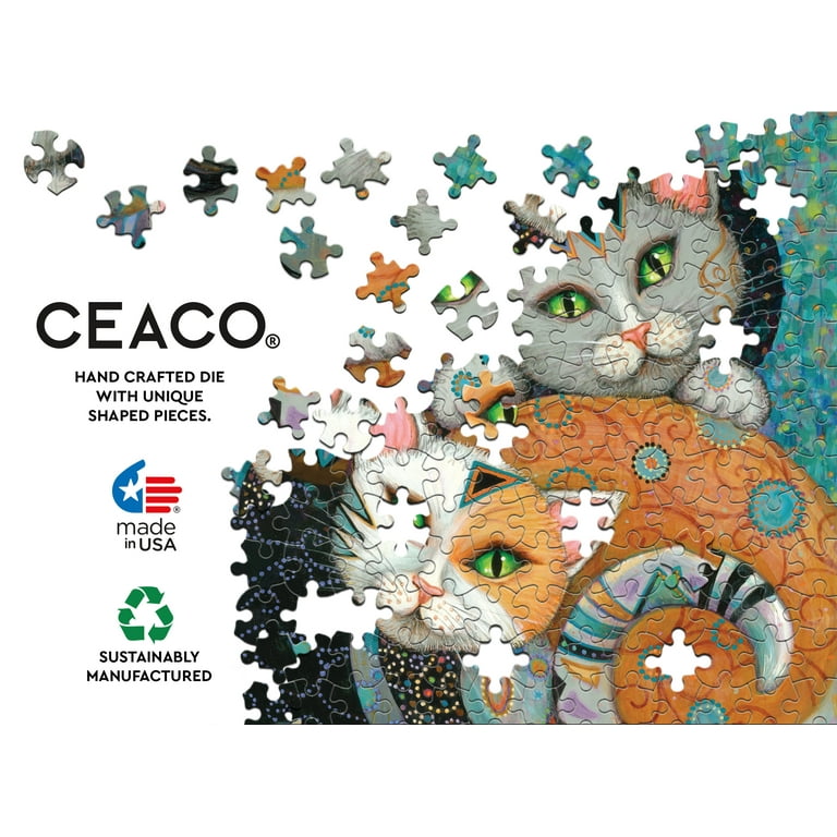 Ceaco Kleo Kats Kuddlekats 500 Piece Colorful Interlocking Jigsaw