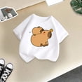 thumbnail image 4 of BOOMNY Baby Girls Short Sleeve T-Shirts Crew Neck Cartoon Capybara Graphic Tee Tops for Girl Soft Dailywear, 4 of 4