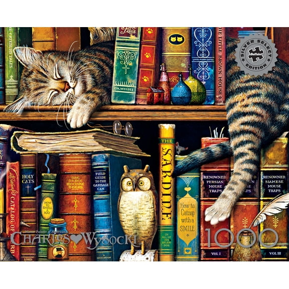 Buffalo Games 1000-Piece Silver Select Frederick the Literate Interlocking Jigsaw Puzzle
