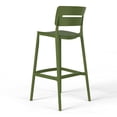 thumbnail image 5 of WestinTrends Playa Stackable Polypropylene Resin Plastic Outdoor Patio Bar Stools (Set of 2), Olive Green, 5 of 17