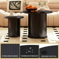 thumbnail image 5 of Set of 2 Nesting Coffee Table Round Wood Side End Table Set Nightstand for Small Spaces Farmhouse with Hidden Storage,Sliding Door Living Room,Bedroom(Black), 5 of 13
