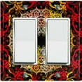 thumbnail image 1 of Metal Light Switch Plate Cover Colorful Black Mandala Circle TilePattern MDL008, 1 of 13