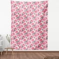 thumbnail image 4 of Ambesonne Floral Fabric by the Yard Upholstery, English Roses Retro Garden, 3 Yards, Dark Pink and Cadet Blue, 4 of 5