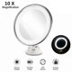 thumbnail image 4 of 8 Inch 10X Magnifying LED Tabletop Round Makeup Cosmetic Mirror with Sucker (White), 4 of 5