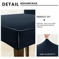 thumbnail image 3 of Enova Home 4 Pcs Rhombus Jacquard Stretchy Universal Dining Chair Slipcovers (Dark Blue), 3 of 6