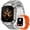 Orange silicone & Silver steel, variant on VOPOCO Smart Watch for Men Make Calls Rugged Sports Watch 1.96" HD Big Screen Smartwatch Compatible with iOS Android Phones Waterproof Activity Tracker Watch