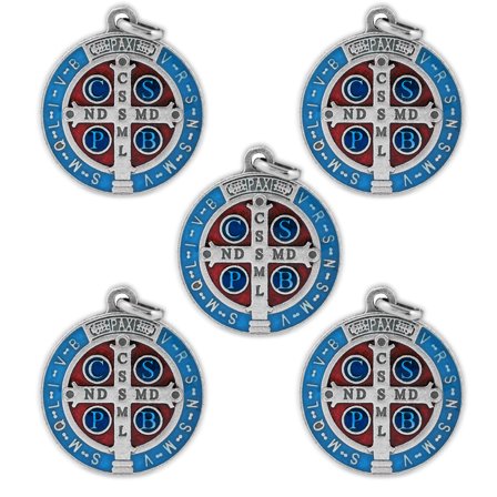 1.25" St. Benedict Medal with Enamel Inlays (5-Pack)