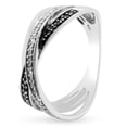 thumbnail image 2 of SuperJeweler Black and White 8 Diamond Crossover Ring In Solid Sterling Silver For Women, 2 of 5