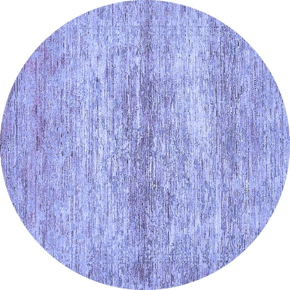 Ahgly Company Indoor Round Abstract Blue Modern Area Rugs, 5' Round