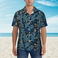 thumbnail image 2 of Fotbe Blue Leaves A Hawaiian Shirt for Men Unisex Summer Beach Casual Short Sleeve Cotton Linen Button Down Shirts-XX-Large, 2 of 5