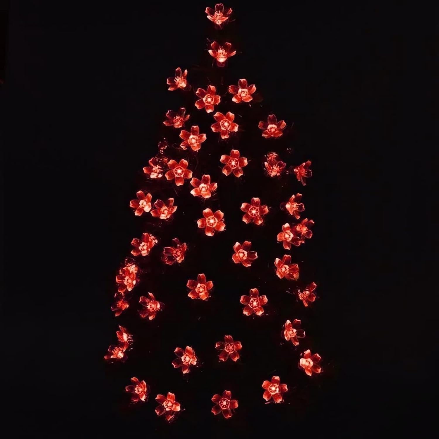 Solar Cherry Blossom Light String, 16FT 20 LED Waterproof Flower Fairy Lights with 8 Modes, Solar Powered Outdoor Garden Lights for Wedding, Christmas, Patio, Home Decor