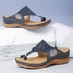 thumbnail image 3 of Sandalias de mujer, zapatillas ortopédicas antideslizantes, sandalias con bordado de flores, sandalias con espalda al aire, cómodas e informales, zapatos de punta abierta de moda de verano,, 3 of 6