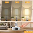 thumbnail image 4 of Lámpara de Mesa de Cristal, Lámpara de Buró de Noche Moderna, Puertos USB C+A, Táctil Regulable de 3 Vías, Lámparas de Escritorio Decorativa para Recamara Dormitorio Sala de Estar Bar, 4 of 8