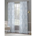 thumbnail image 4 of Boho Blue Floral Sheer Curtains 84 Inch Length 2 Panels Set, Country Ethnic Abstract Flower Pattern Voile Window Treatment Rod Pocket Curtains Sheers Drapes for Bedroom/Living Room/Kitchen 52"x84"x2, 4 of 7