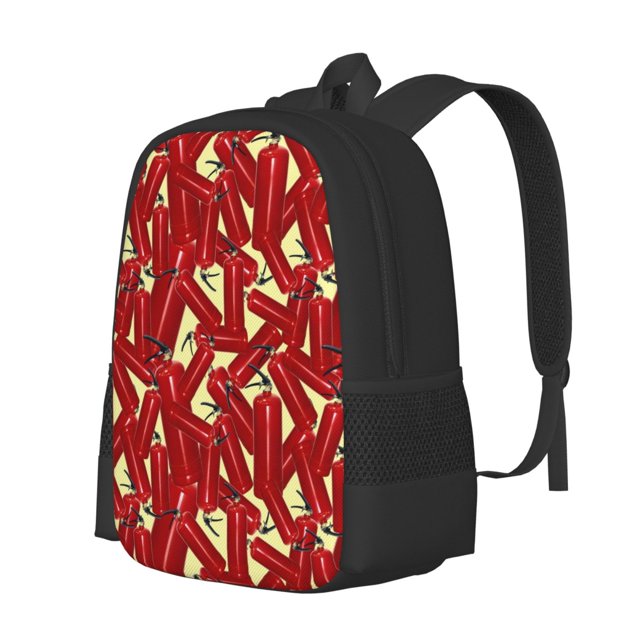 Balery Fire Extinguisher Mochila para hombre y mujer - Tela Oxford 600D resistente - Gran capacidad, resistente al agua, ideal para la escuela, viajes y senderismo
