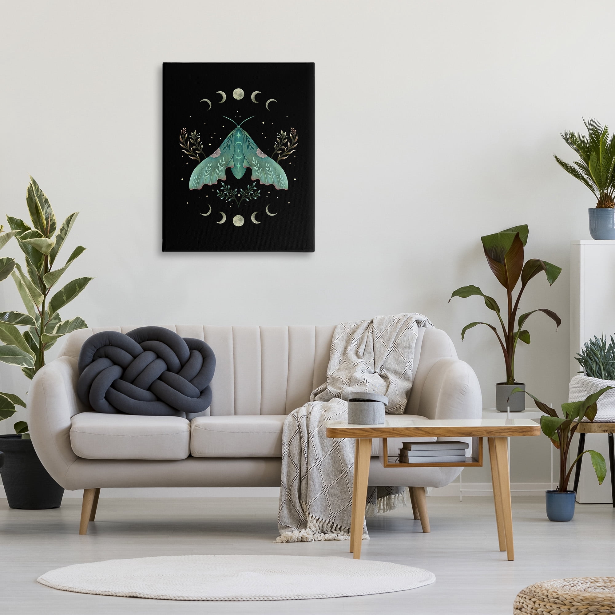 Stupell Industries Celestial Moth & Moon Animals & Insects Painting Gallery Wrapped Canvas Art Print Wall Art, 30 x 40