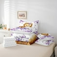thumbnail image 3 of Erosebridal Kawaii Lion Bedding Twin Size, Purple Flower Floral Bedding Sets Twin Size, Cartoon Animal Reversible Comforter Sets with Sheets, Lightweight Room Decor, 7pcs, 3 of 4