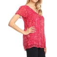 thumbnail image 3 of Sakkas Hope Embroidery And Seqiun Accents Summer Blouse - Pink - One Size Regular, 3 of 6