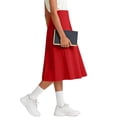 thumbnail image 6 of OGLCCG Tween Girls Pleated Midi Skirts Stretchy High Waisted Bow Tie A-Line Flare Skater Skirt Summer Solid Color Flowy Skirts 5-15 Years, 6 of 7