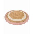 thumbnail image 2 of 5 Ft Round Pink and White & Natural Jute Area Rug, Hand-Woven, Reversible, Farmhouse Boho Style, Durable & Pet-Friendly Rug for Living Room, Dining Room, and Bedroom, 2 of 5