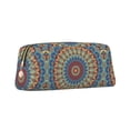 thumbnail image 2 of Goofa Round Mandala Pattern Leather Pencil Case, Pencil Pouch, Pencil Bag, Pen Case, Pen Pouch, Pen Bag, Pencil Pouches, Pencil Bags,College Pencil Case, 2 of 7