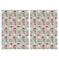 2 Pcs Funny Kitchen Towels,Gray Christmas Santa and Reindeer Pattern Microfiber Dish Towels,Kitchen Tea Towels,Kitchen Towel Set (18" X 26")