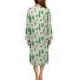 thumbnail image 3 of FKELYI Cactus Plants Grass Print Fall Zipper Front Robes Nightgownd Women's Sleepwear Dress with 2 Pockets Breathable Housecoat Soft Fabric Nightwear Dress Long Sleeve Loungewear, 3XL, 3 of 6