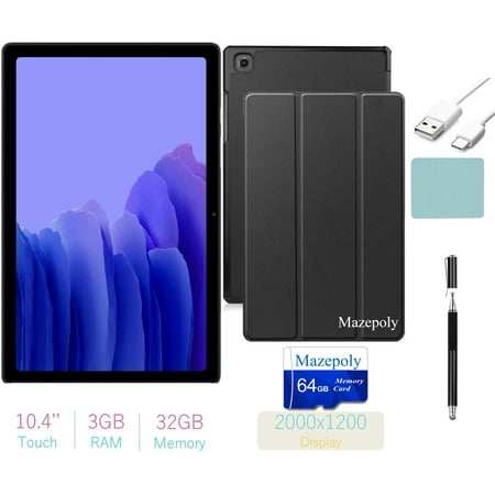 2021 Samsung Galaxy Tab A7 10.4'' (2000x1200) TFT Display Wi-Fi Tablet Bundle, Qualcomm Snapdragon 662, 3GB RAM, Bluetooth, Dolby Atmos Audio, Android 10 OS w/Mazepoly Accessories (32GB, Gray)