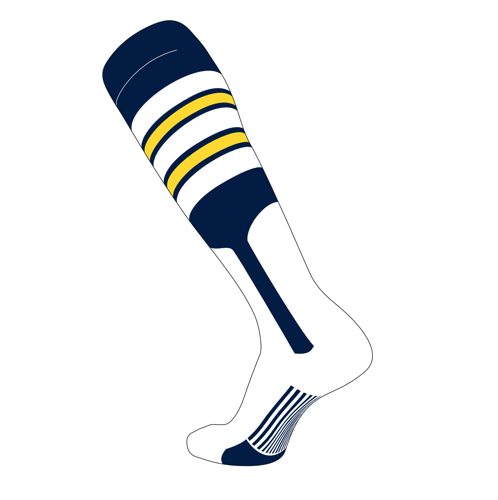 Navy D, 9in TCK Elite Baseball Knee High Stirrup Socks Dk Grey Bright Yellow 