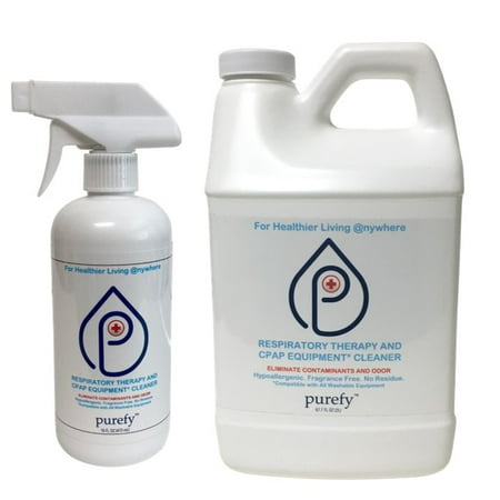 PUREFY CPAP Equipment Cleaner and Pre-wash (16oz and 68oz Refill). Hypochlorous Technology. No Rinse. No Residue. Unscented. Eliminate Contaminants and Odor