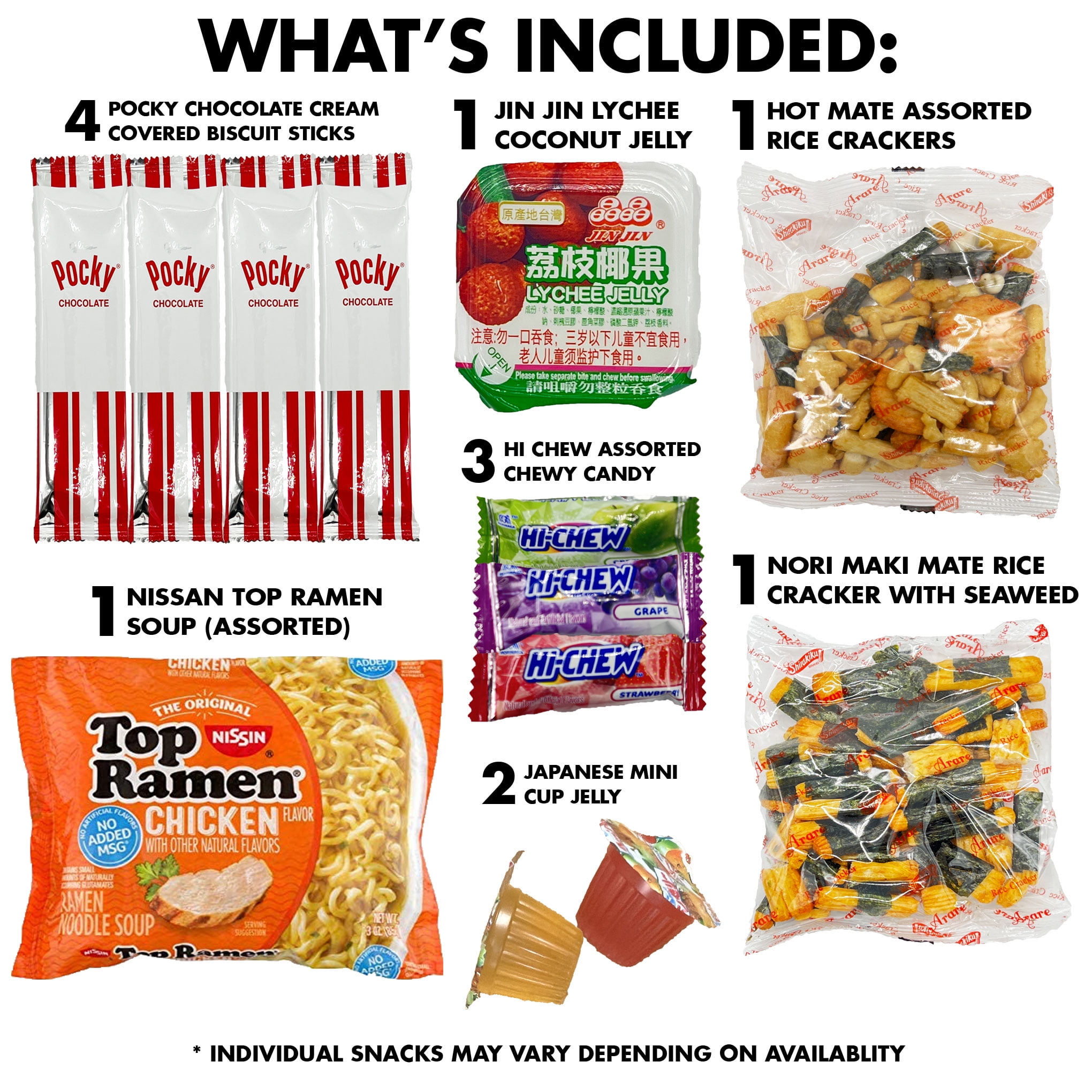 Fun Flavors Box Asian Snacks and Candy Care Package 50 Count Variety Pack - Discover the Best of Japanese, Korean, and Chinese Snacks and Treats Gift Box