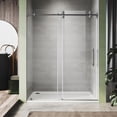 thumbnail image 3 of UKS04-50-55 Inch x 80 Inch Sliding Frameless Shower Door, 3/8" Tempered Glass with Easy-Cleaning Coating, Stainless Steel Rollers & SGCC-Certified Stability, 3 of 7