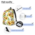 thumbnail image 3 of Wukai Sunflowers Durable Canvas Laptop Backpack,Adjustable Shoulder Straps,Water-Resistant,Large Capacity,Stylish Design, Fits 15-17in Laptops,Unisex for School,Office,Travel-Medium, 3 of 5