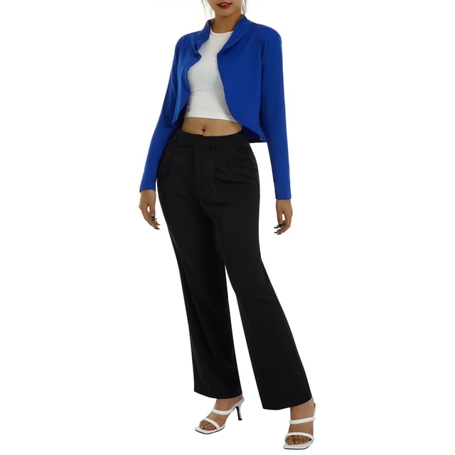 Women's Kimono Cardigan Lightweight Long Sleeve Open Front Cropped Jacket Draped Ruffle Short Shrugs