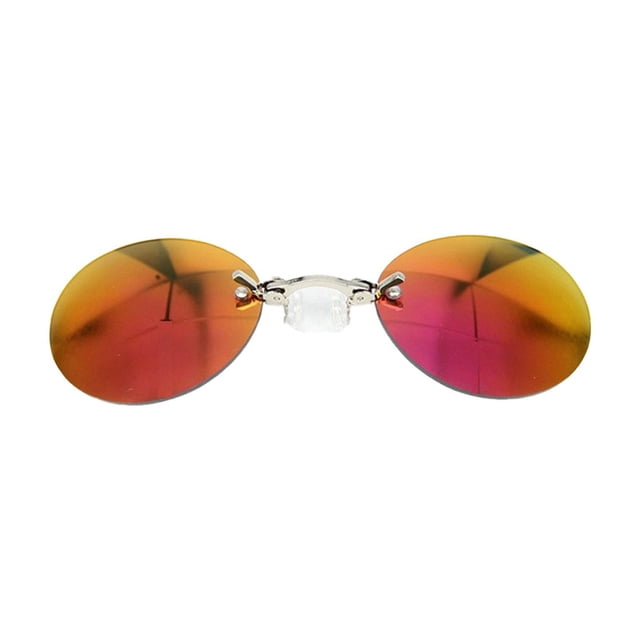 Lunettes de Soleil Rondes Rétro 2026 Sans Monture Mode Lunettes de Cyclisme pour Hommes avec Arête de Nez à Clip