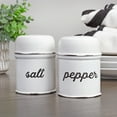 thumbnail image 2 of AuldHome Design Salt and Pepper Shaker Set (White); Rustic Enamelware Retro Vintage Style Shaker Set, 2 of 9