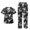 Black Ghost Bat, variant on Yspwyqan Scrubs for Women Set, 2 Piece V-Neck Short Sleeve Scrub Top & Jogger Pants, Gothic Bat Breathable Quick Dry Medical Uniforms with 6 Pockets for Medical Nurse Work, Size 3XL