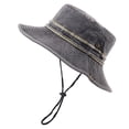 thumbnail image 4 of SUYIDA Washed Denim Fisherman Sun Hat for Outdoor Summer Fashion Casual Hiking and Everyday Wear, 4 of 5