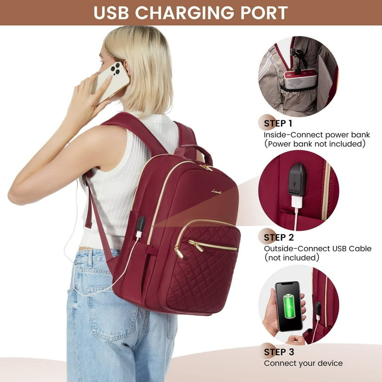 YOUI GIFTS Laptop Backpack for Women Stylish Quilted Backpacks
