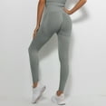 thumbnail image 2 of Pantalones de yoga elásticos de cintura alta para mujer - Leggings opacos con cintura en forma de V y efecto fruncido en los glúteos, 2 of 6