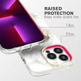 thumbnail image 6 of Vena vLove Marble Case Designed for Apple iPhone 13 Pro (6.1"-inch) (Compatible with Magsafe) Heart Shape Design Dual Layer Slim Hybrid Clear Bumper Case Cover - White/Gold Accent, 6 of 8